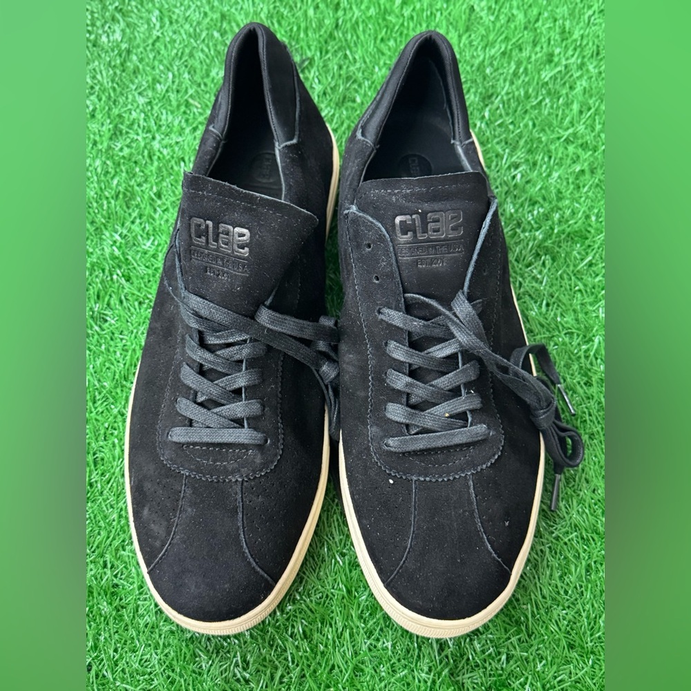 Clae sneakers black perforated suede Size 12‎